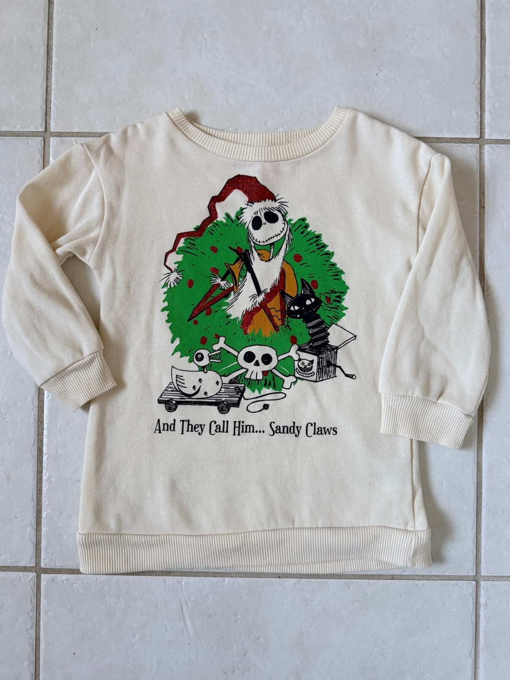Disney Nightmare Before Christmas Jack Skellington Sandy Claws Sweatshirt XS